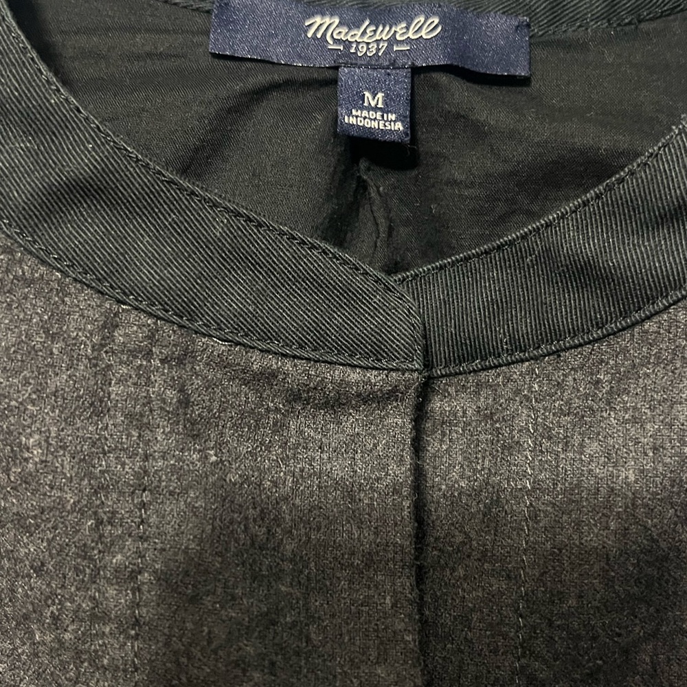 Madewell Charcoal Gray Madewell Women's Gray Flannel Latitude Shirtdress Tunic - Picture 5 of 7